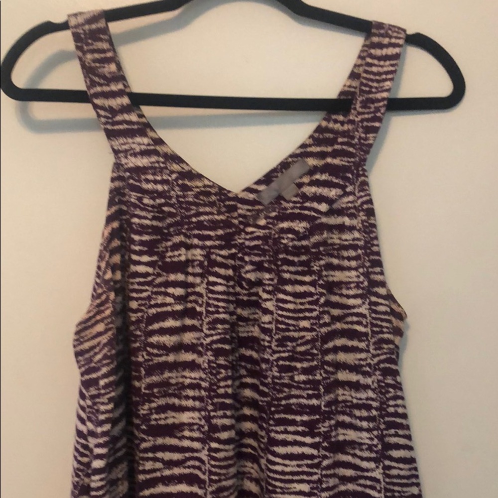 Purple/cream dress with pockets. Wore once